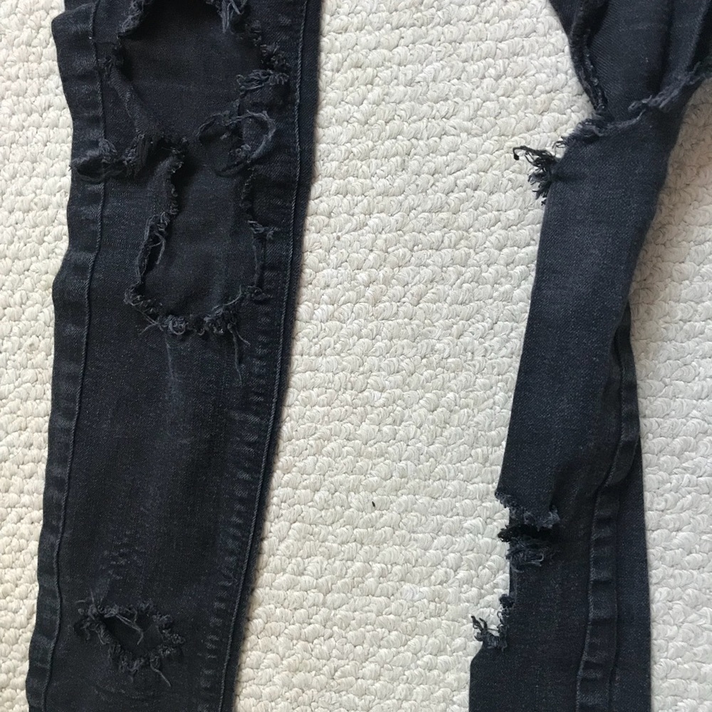 Custom Black Ripped Jeans - Picture 3 of 7